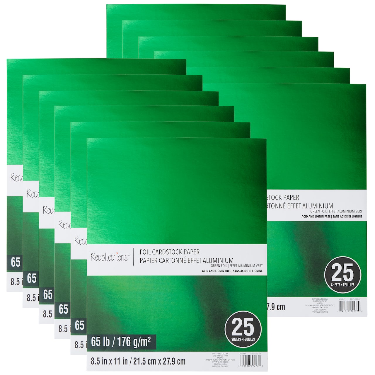 12 Packs: 25 ct. (300 total) 8.5" x 11" Foil Cardstock Paper by Recollections™